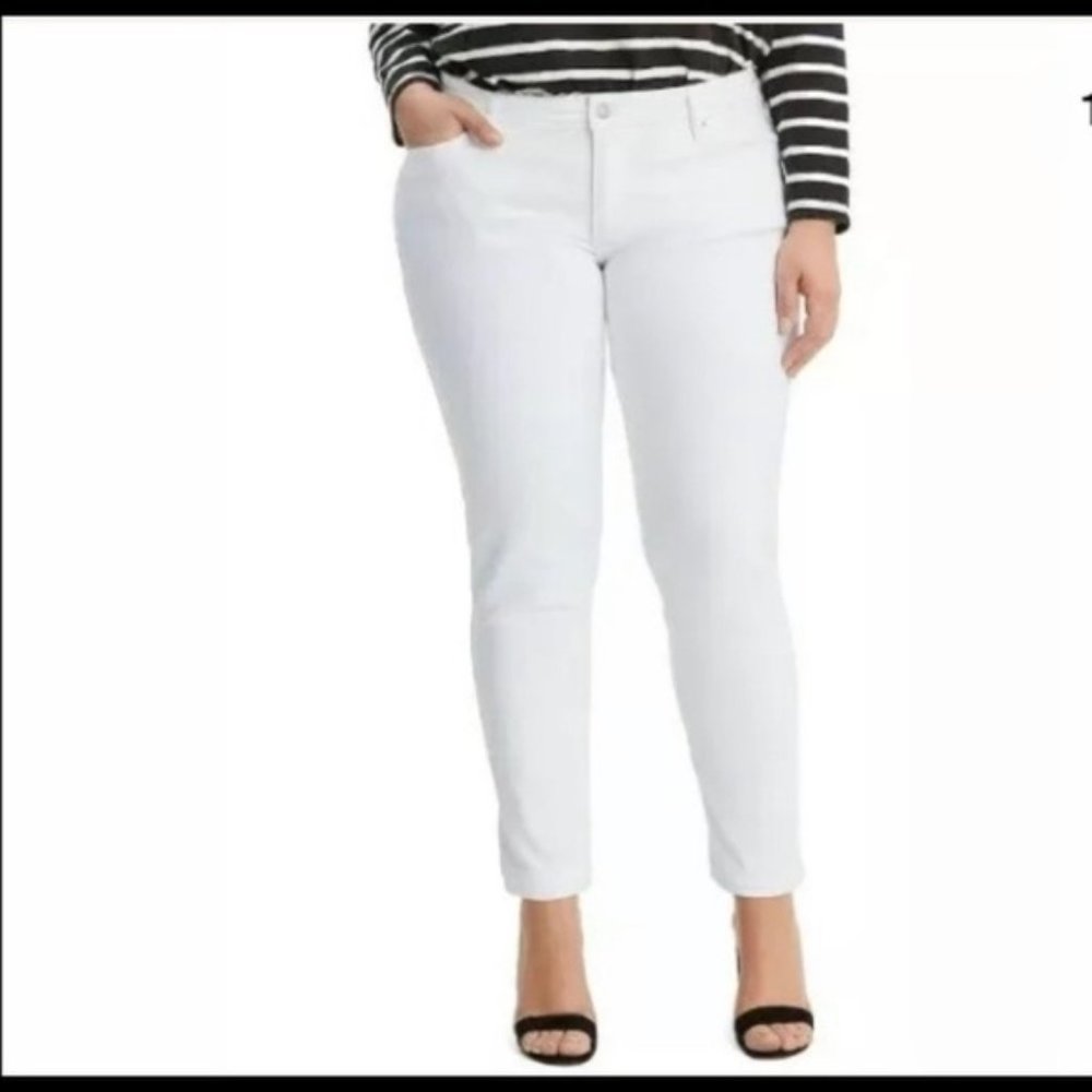 White Levi's 711 Skinny Jeans Size 20